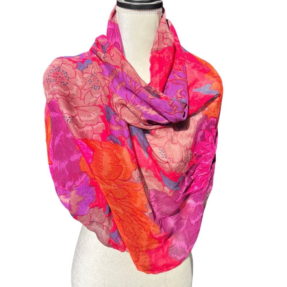 Vismaya Anthropologie Infinity Scarf Boho Floral Lightweight India 100% Modal